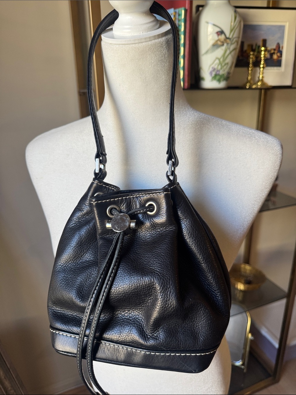 Donald J Pliner Leather Bucket Bag